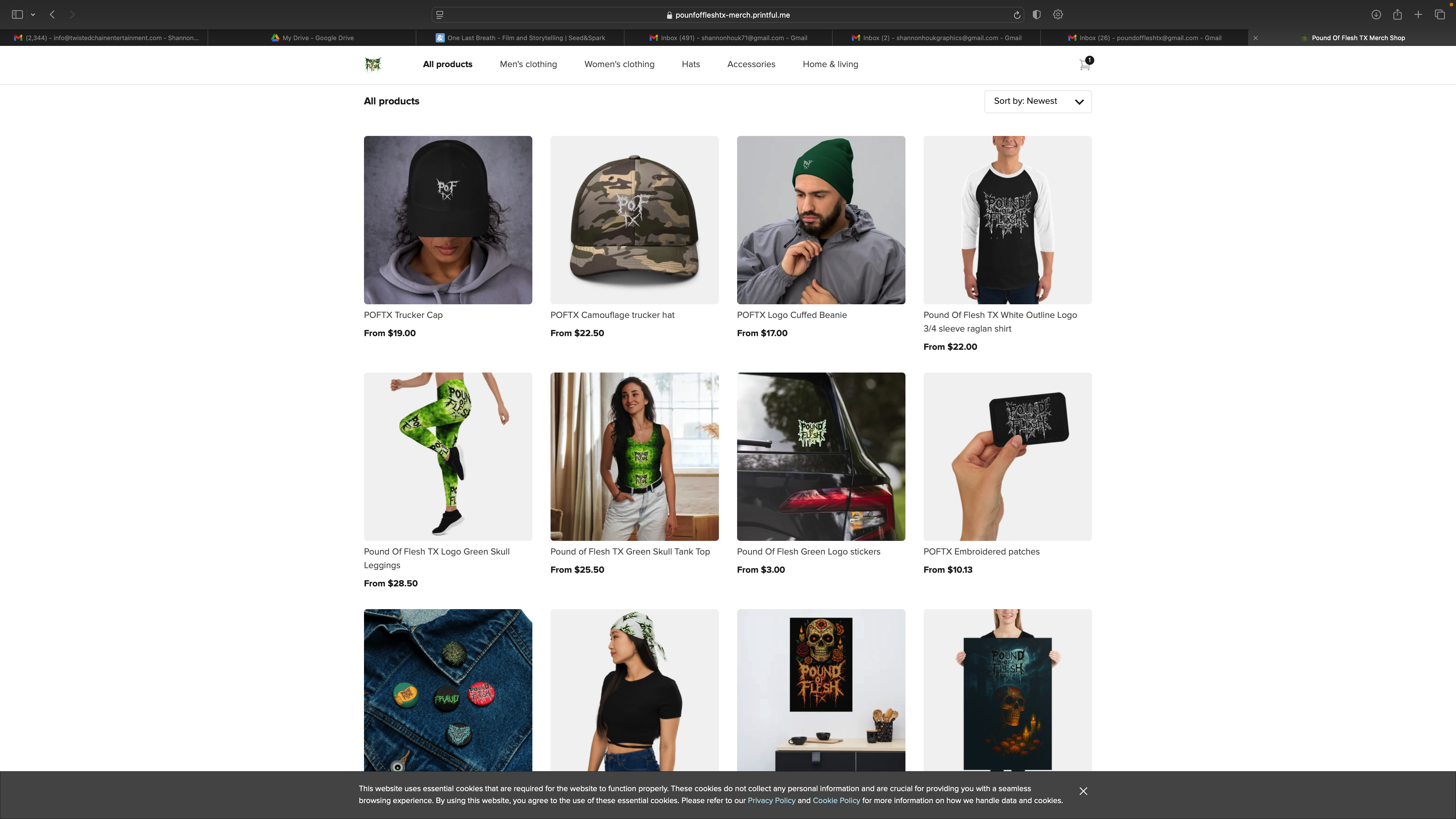 Pound Of Flesh TX merch store on printful.com